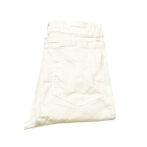 OAT NY White Cream Straight Leg Raw Hem Deniz Zip Fly Jeans Size 10 / 30